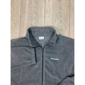 Columbia Jacket Gray 2X Full Zip Fleece‎ Men's Sweater Pockets
